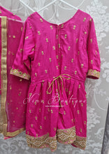 Kids Hot Pink Silk Salwar Suit