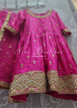 Kids Hot Pink Silk Salwar Suit