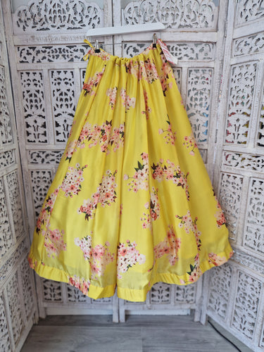 Lemon Floral readymade skirt/lehnga (sizes 20-26)