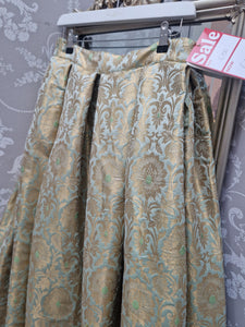 Limited Edition Mint & Gold Brocade Lehnga Skirt (6-8)