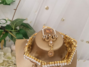 Devika Maharani Gold & Pearl Choker Set