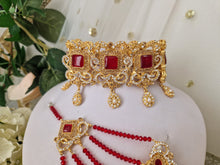 Nims Boutique Devika Maharani Gold & Red Choker Set