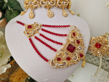 Devika Maharani Gold & Red Choker Set