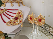 Devika Maharani Gold & Red Choker Set