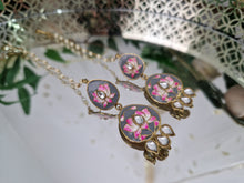 Grey hand painted blossom earrings (SS92)