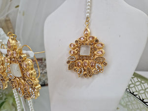 Nims Boutique Sita Gold & Pearl Earrings & Tikka set