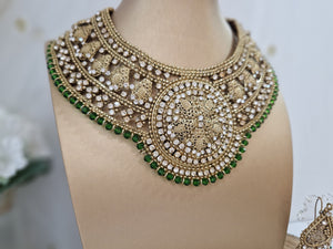 Madhubala Antique Gold & Green Bridal Set (SS108)