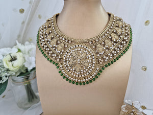 Nims Boutique Madhubala Antique Gold & Green Bridal Set SS108