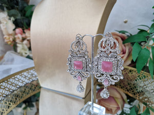 Nims Boutique Devika Maharani Silver & Pink Choker Set