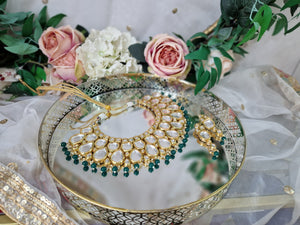 Sabrina Luxury Kundan & Green Choker Set