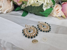 Nims Boutique Vidya Antique Royal Dark Green Earrings