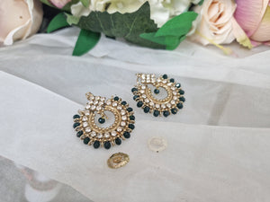 Vidya Antique Royal Dark Green Earrings