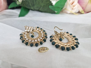 Vidya Antique Royal Dark Green Earrings