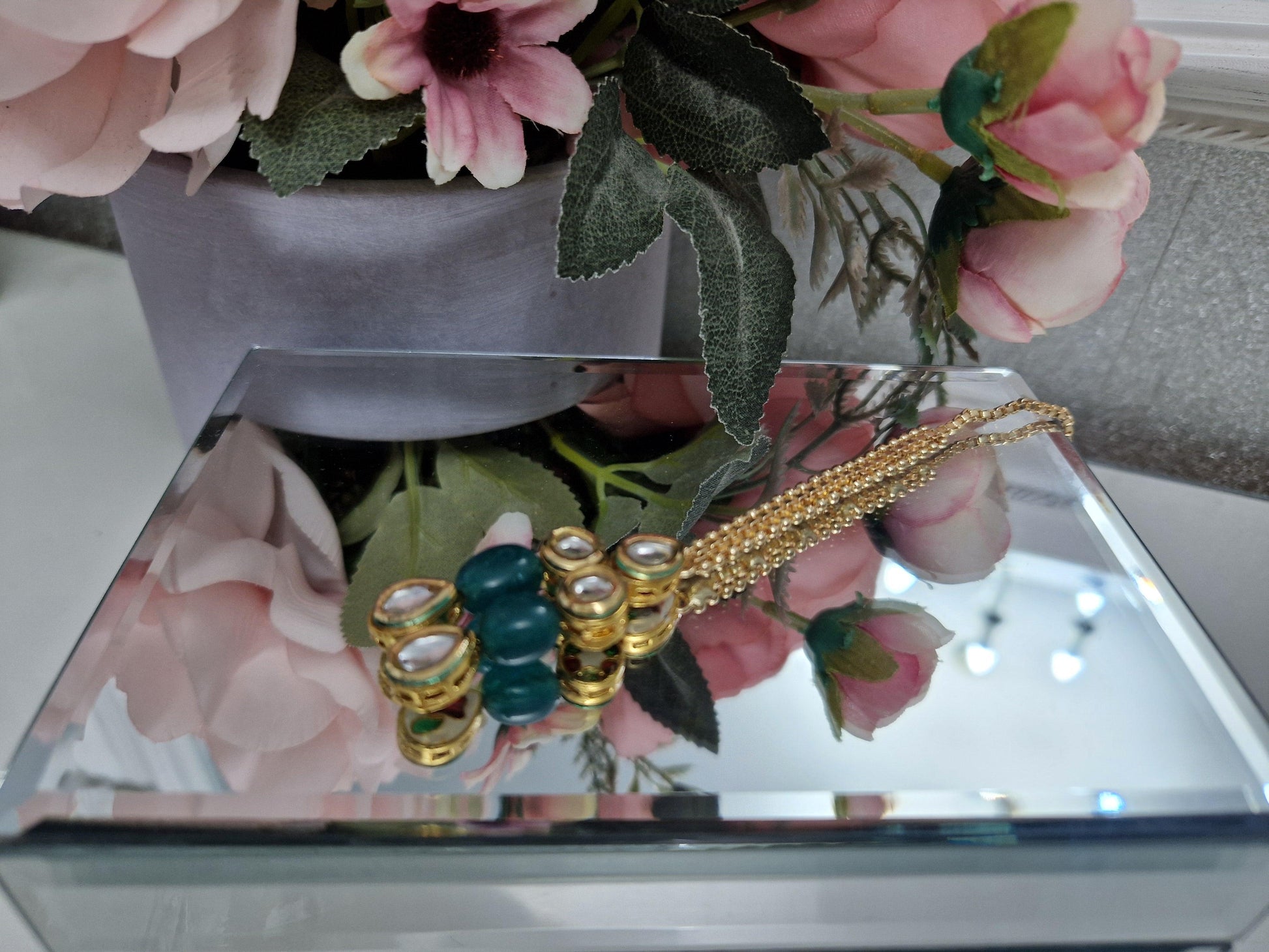 Nims Boutique Pavan Kundan Green Tikka DW9