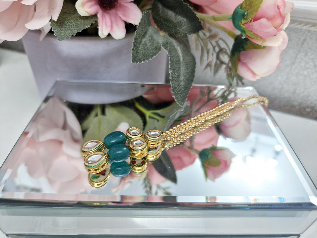 Nims Boutique Pavan Kundan Green Tikka DW9