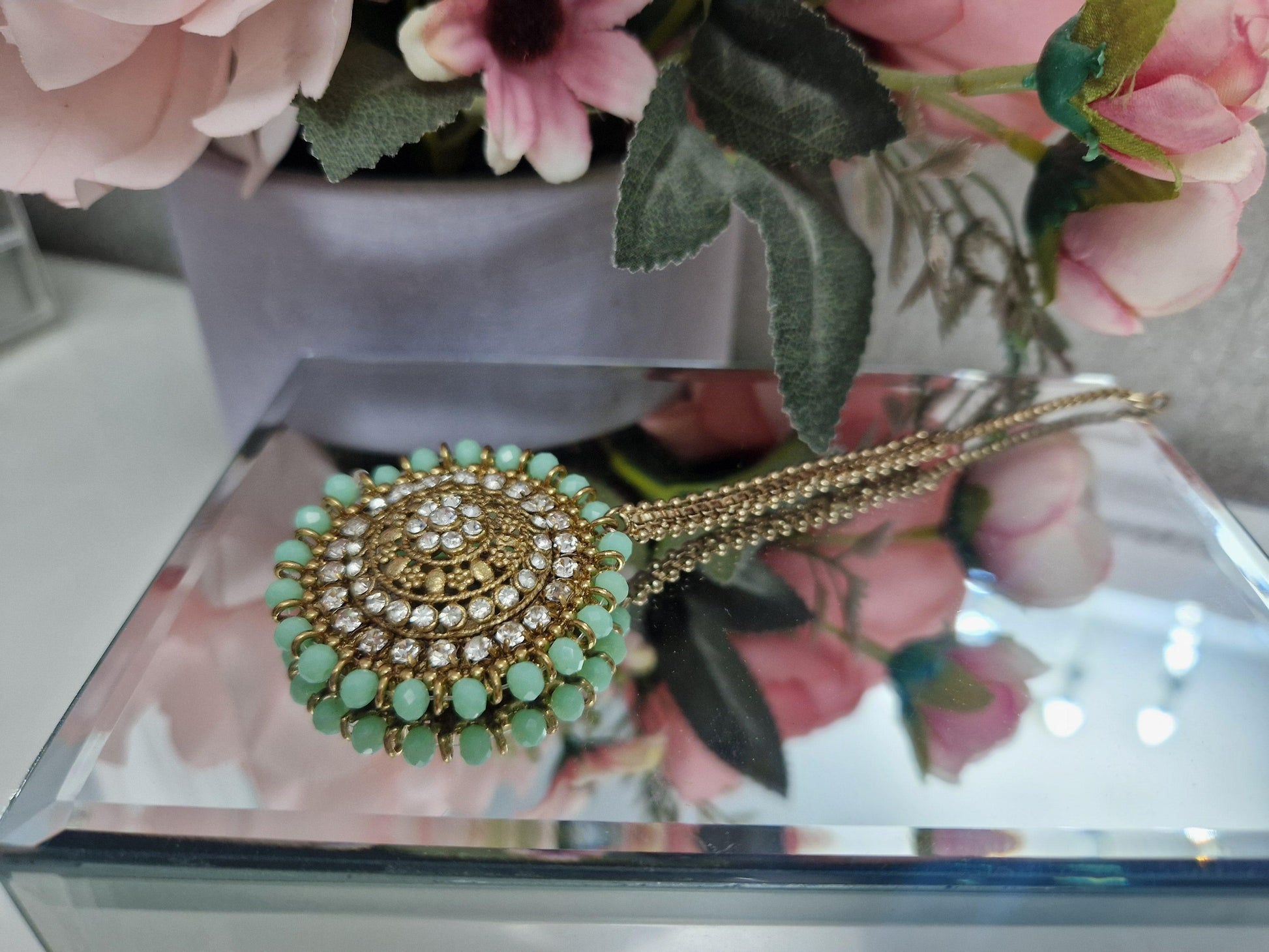 Nims Boutique Royal Antique Gold & Mint Tikka DW10