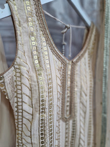 Gold Thread Embroidered & Sequin Sharara Suit (Size 12-14)