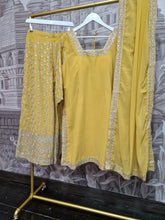 Mustard Threadwork Sharara Suit (Size 18-22)