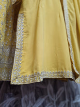 Mustard Threadwork Sharara Suit (Size 18-22)