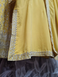 Mustard Threadwork Sharara Suit (Size 18-22)