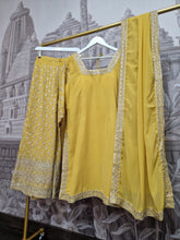 Mustard Threadwork Sharara Suit (Size 18-22)