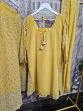 Mustard Threadwork Sharara Suit (Size 18-22)