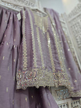 Lilac Zari Work sharara suit (Size 16-18)