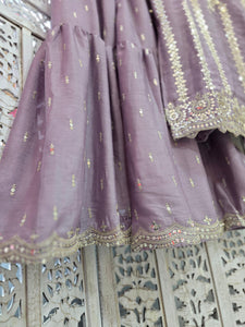 Lilac Zari Work sharara suit (Size 16-18)