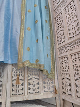 Powder Blue Raw Silk Salwar suit (Size 18-20)