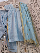 Powder Blue Raw Silk Salwar suit (Size 18-20)