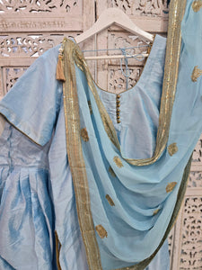 Powder Blue Raw Silk Salwar suit (Size 18-20)