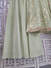 Mint foil print sharara suit (Size 18-20)