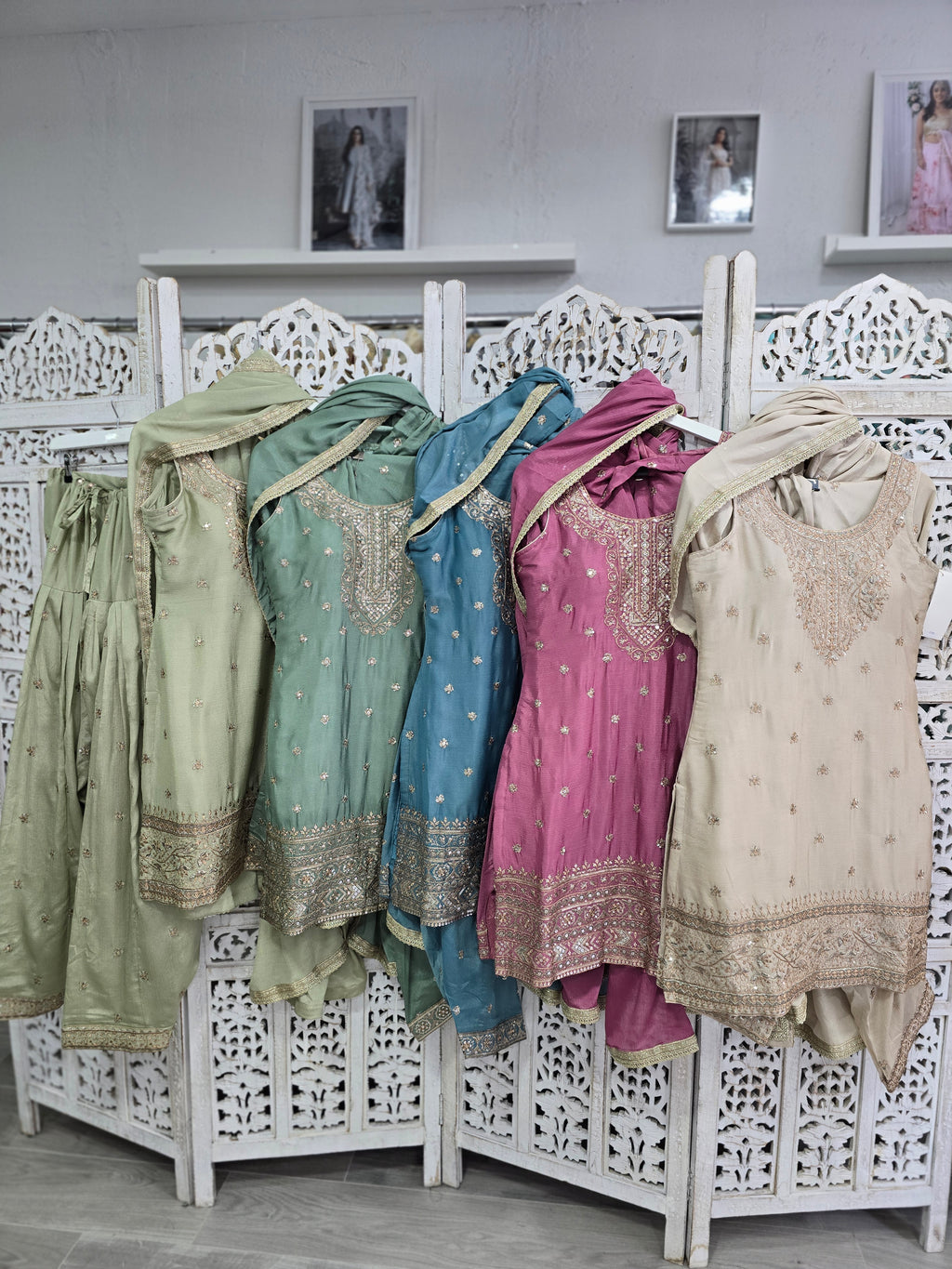 Thread Embroidery Salwar Suits Size 10-12 (various colours)