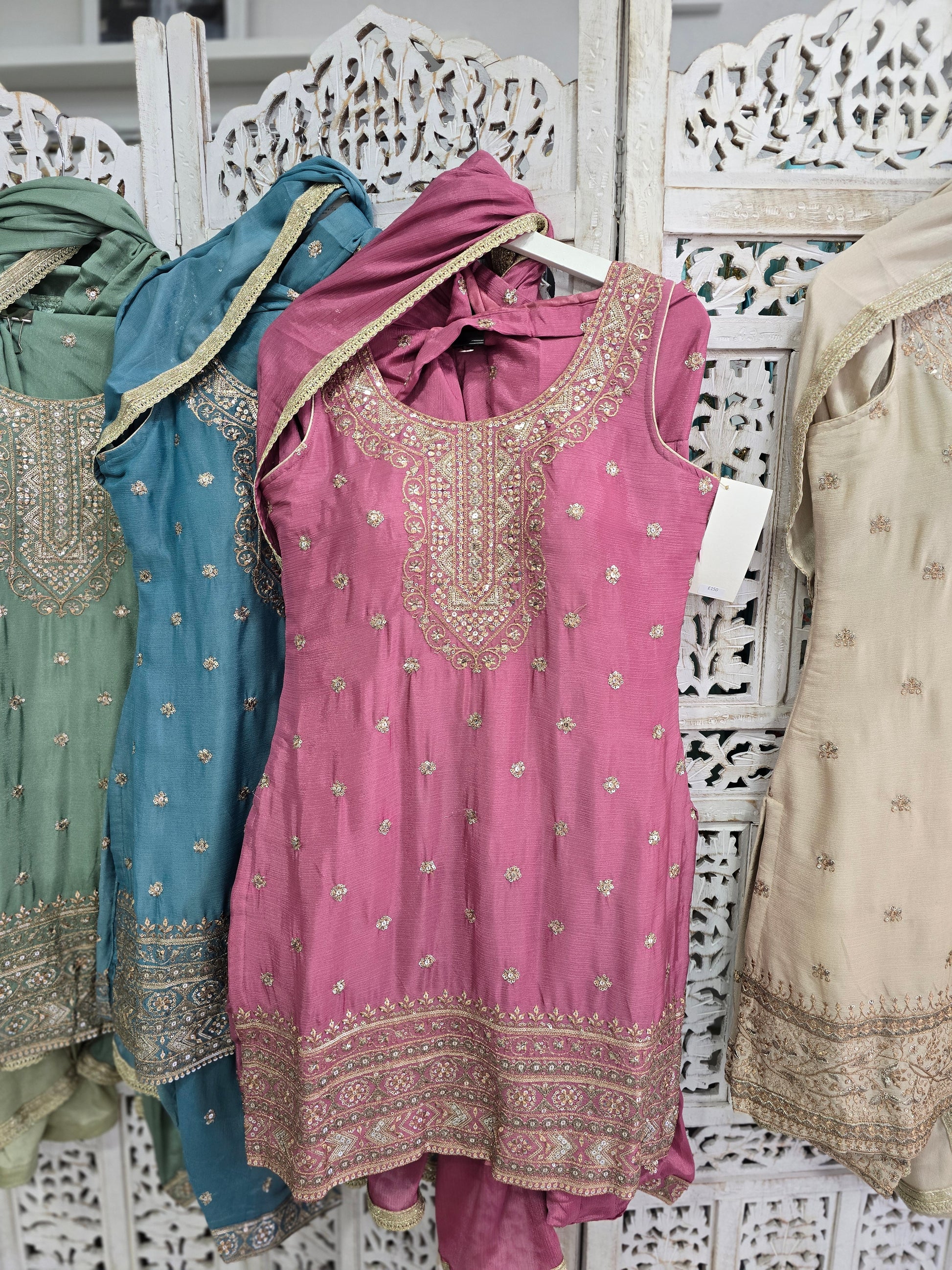 Thread Embroidery Salwar Suits Size 10-12 (various colours)