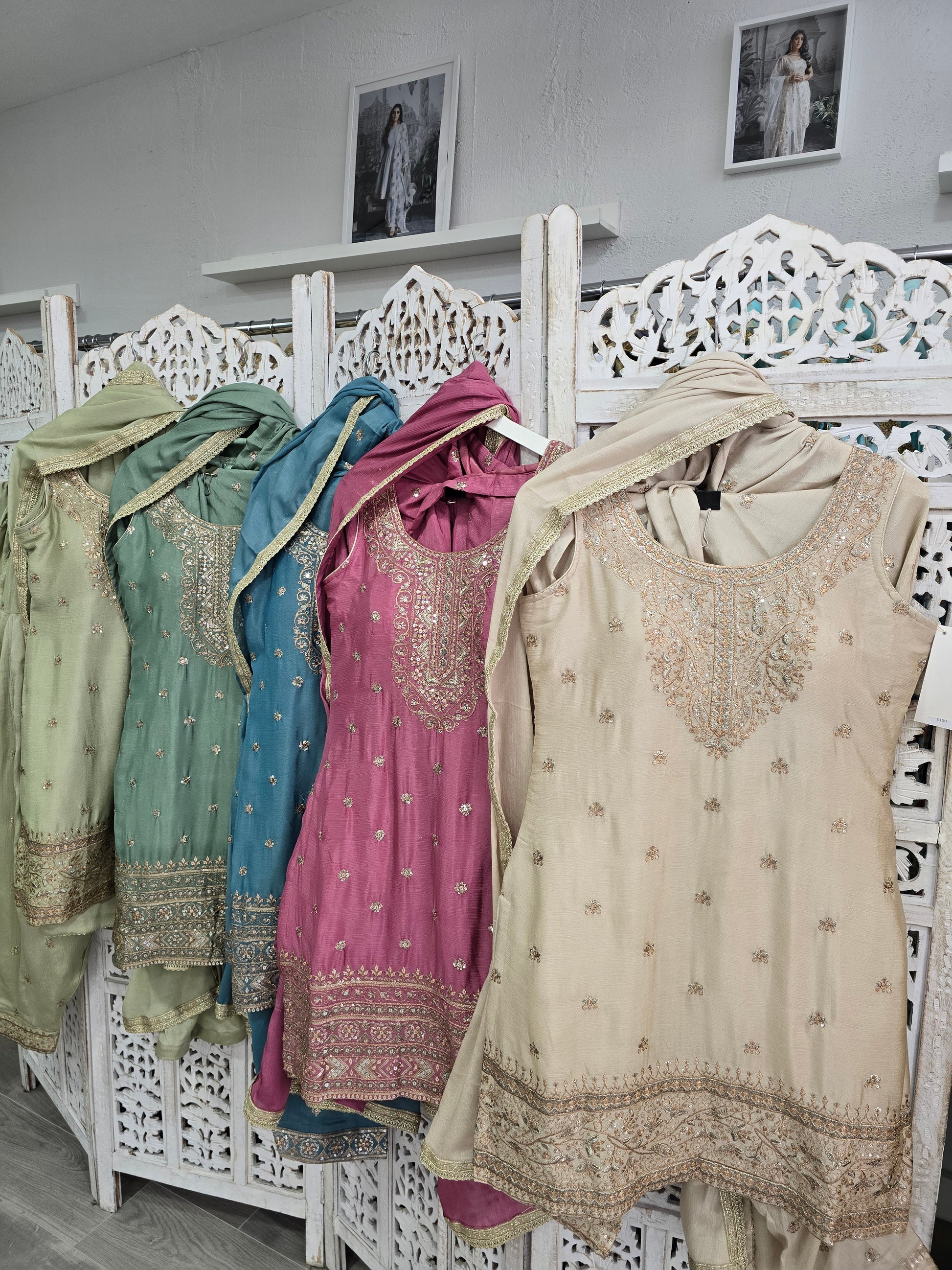 Thread Embroidery Salwar Suits Size 10-12 (various colours)
