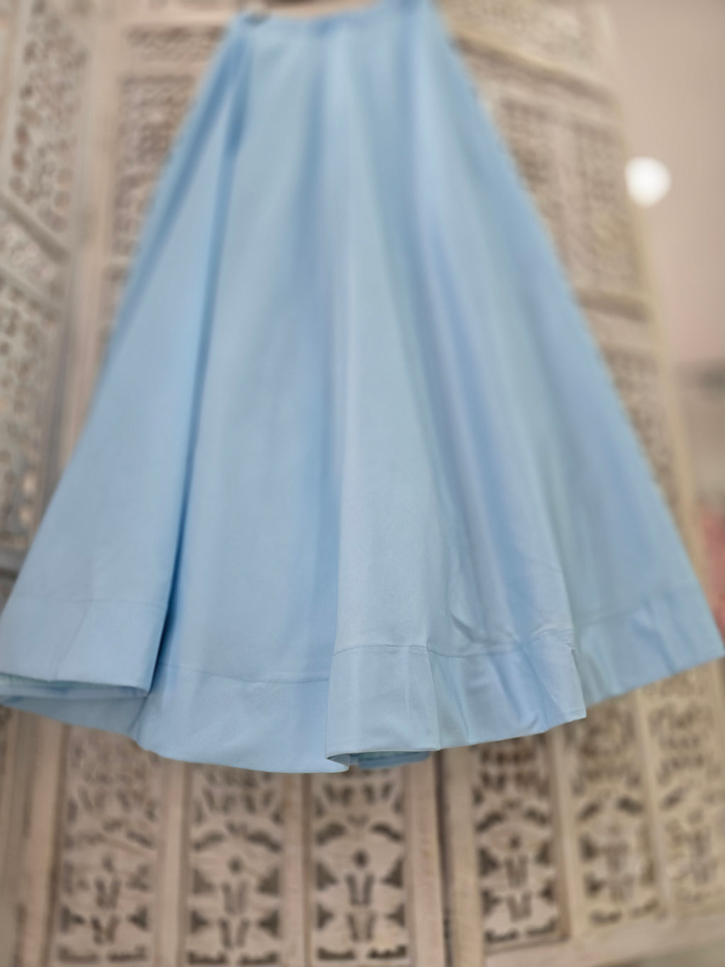 Readymade Powder Blue Silk skirt/lehnga (16-18)