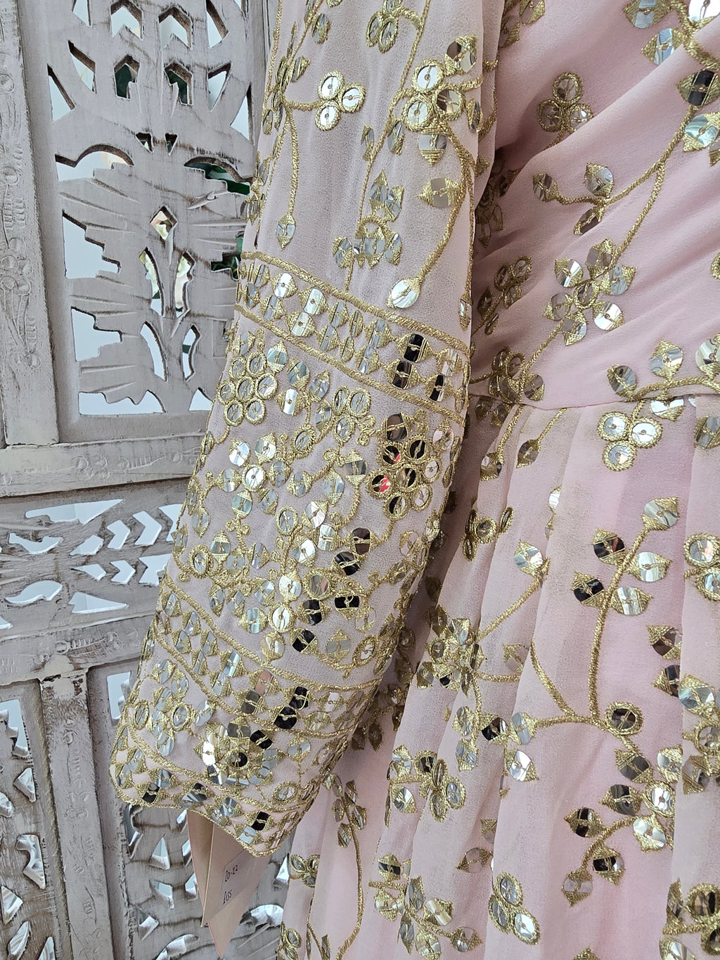 Long Light Pink Sharara Suits (Size 18-20)