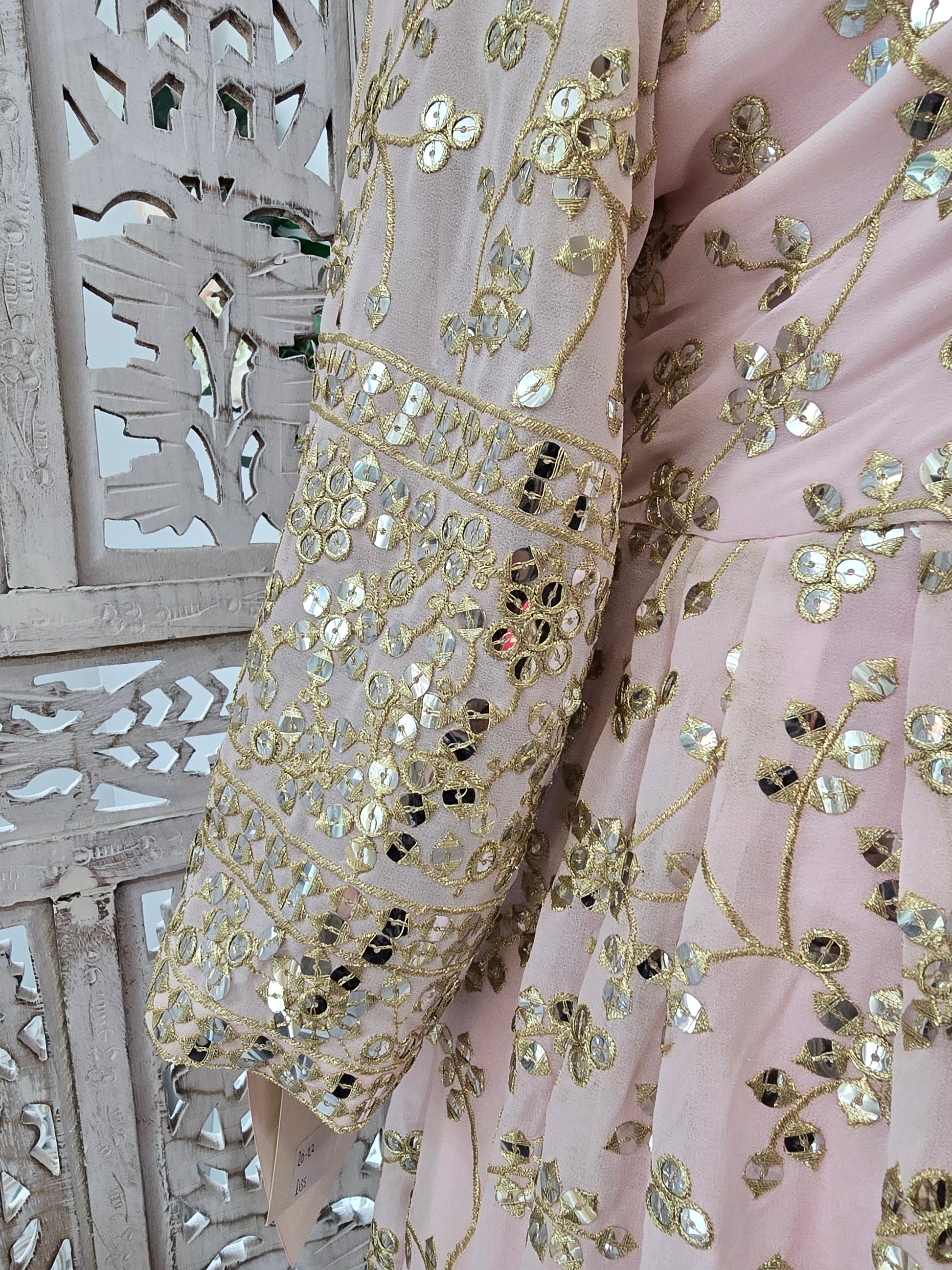 Long Light Pink Sharara Suits (Size 18-20)