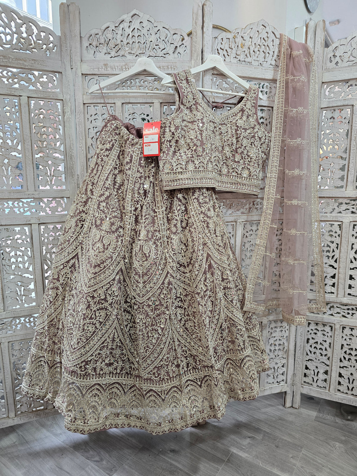 Dusky Pink/Mauve Party Lehngas (Sizes 16-20)