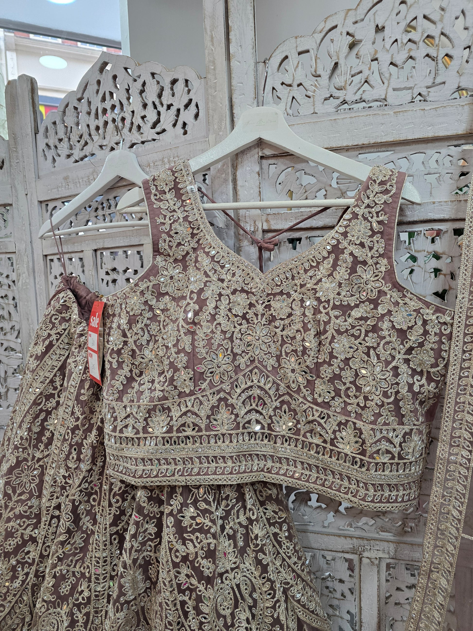 Dusky Pink/Mauve Party Lehngas (Sizes 16-20)