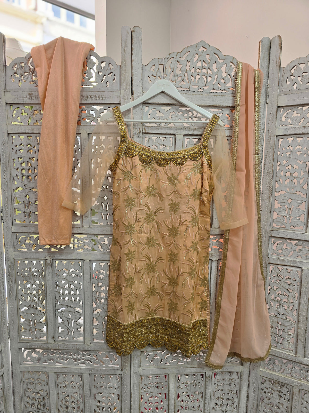 Peach Sequin Pajami Suit (Size 10-12)