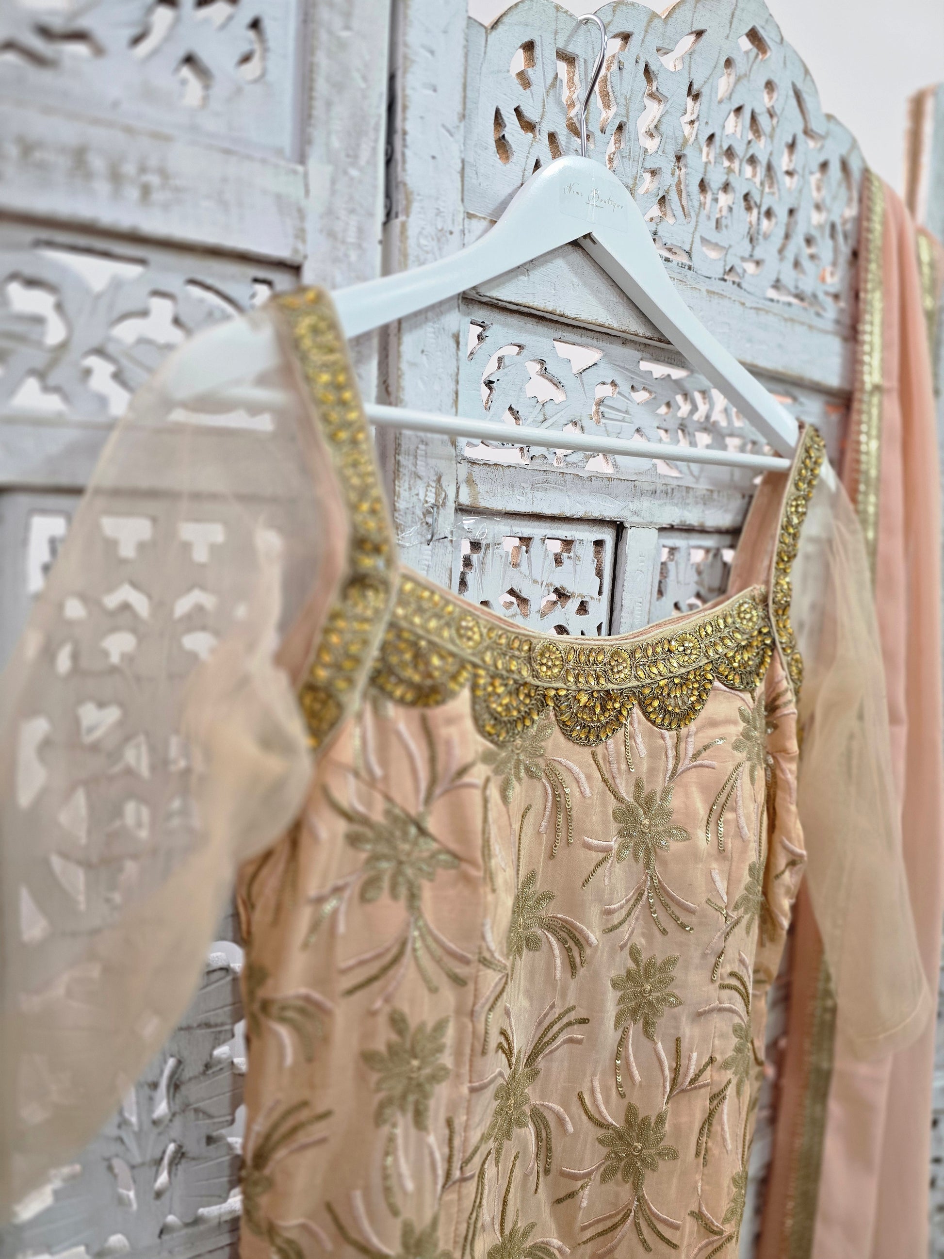 Peach Sequin Pajami Suit (Size 10-12)