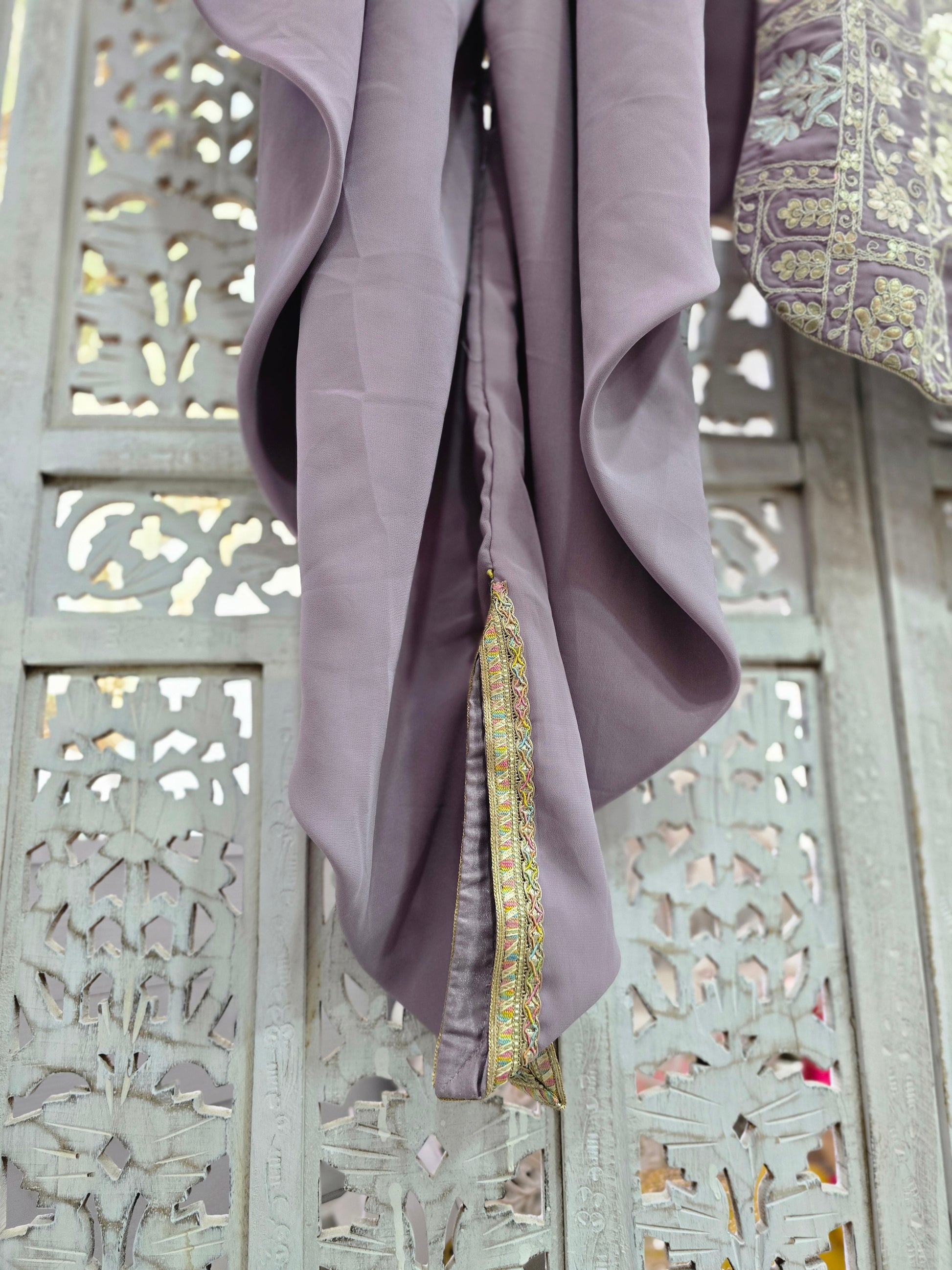 Lilac Embroidered Dhoti Salwar Suit (Size 10- 12)