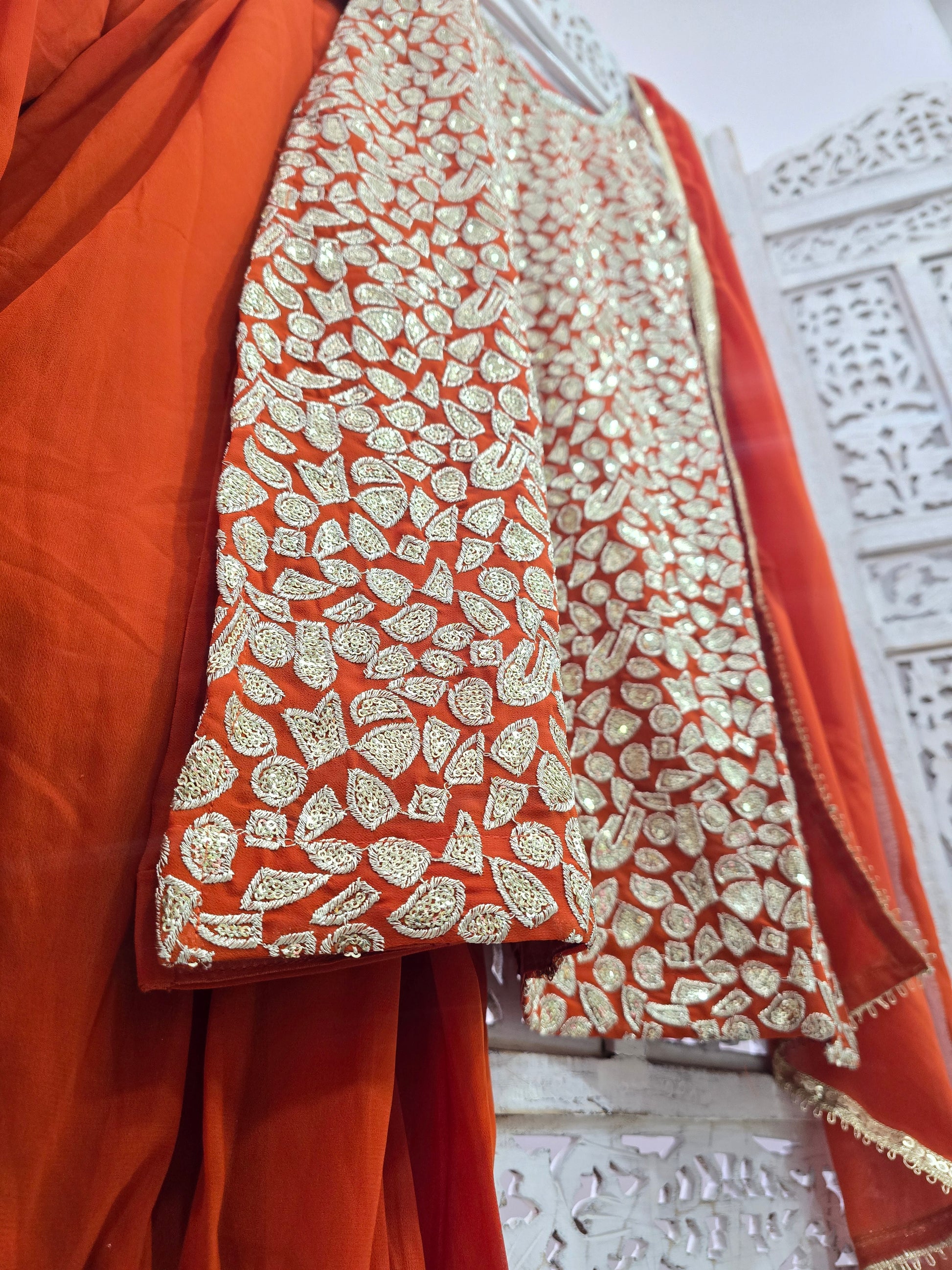 Burnt Orange Salwar Suit (Size 10-12)