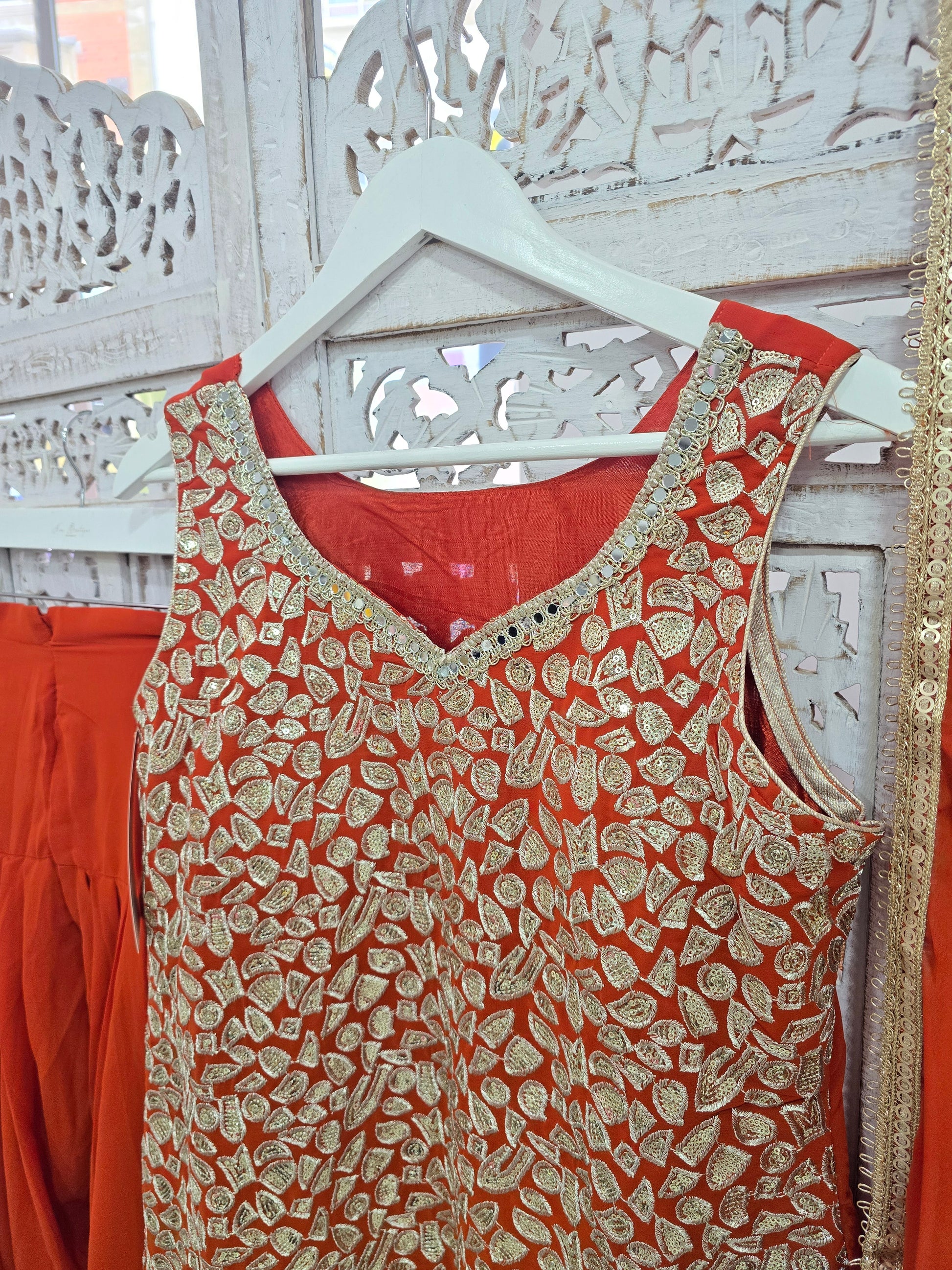 Burnt Orange Salwar Suit (Size 10-12)