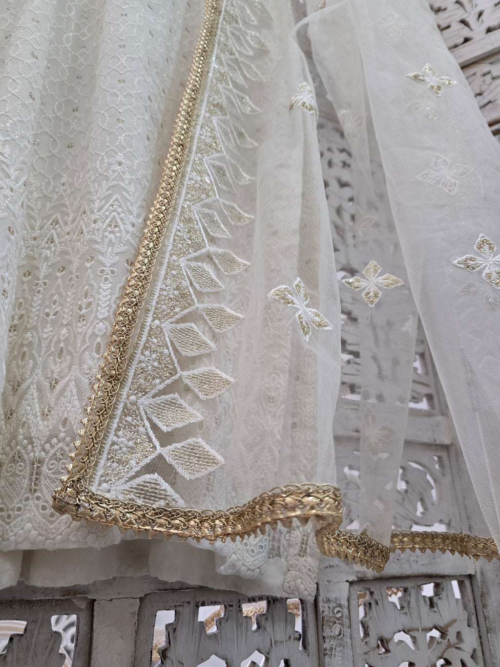 Ivory Chikankari Salwar Suit (Size 10-12)