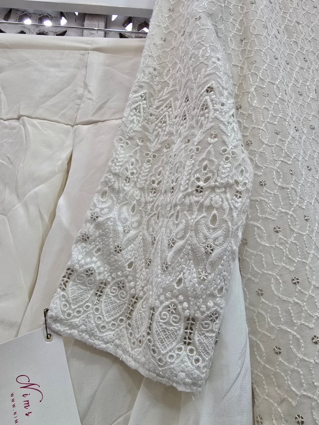 Ivory Chikankari Salwar Suit (Size 10-12)