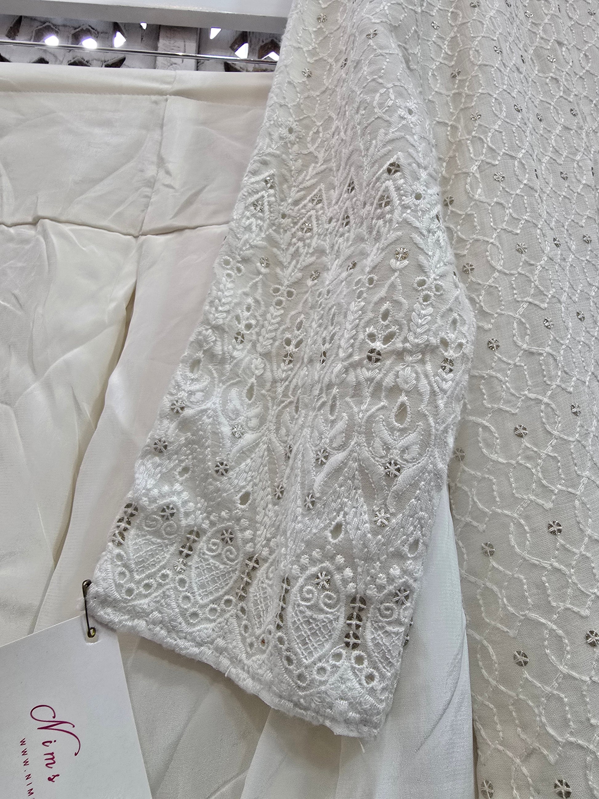 Ivory Chikankari Salwar Suit (Size 10-12)