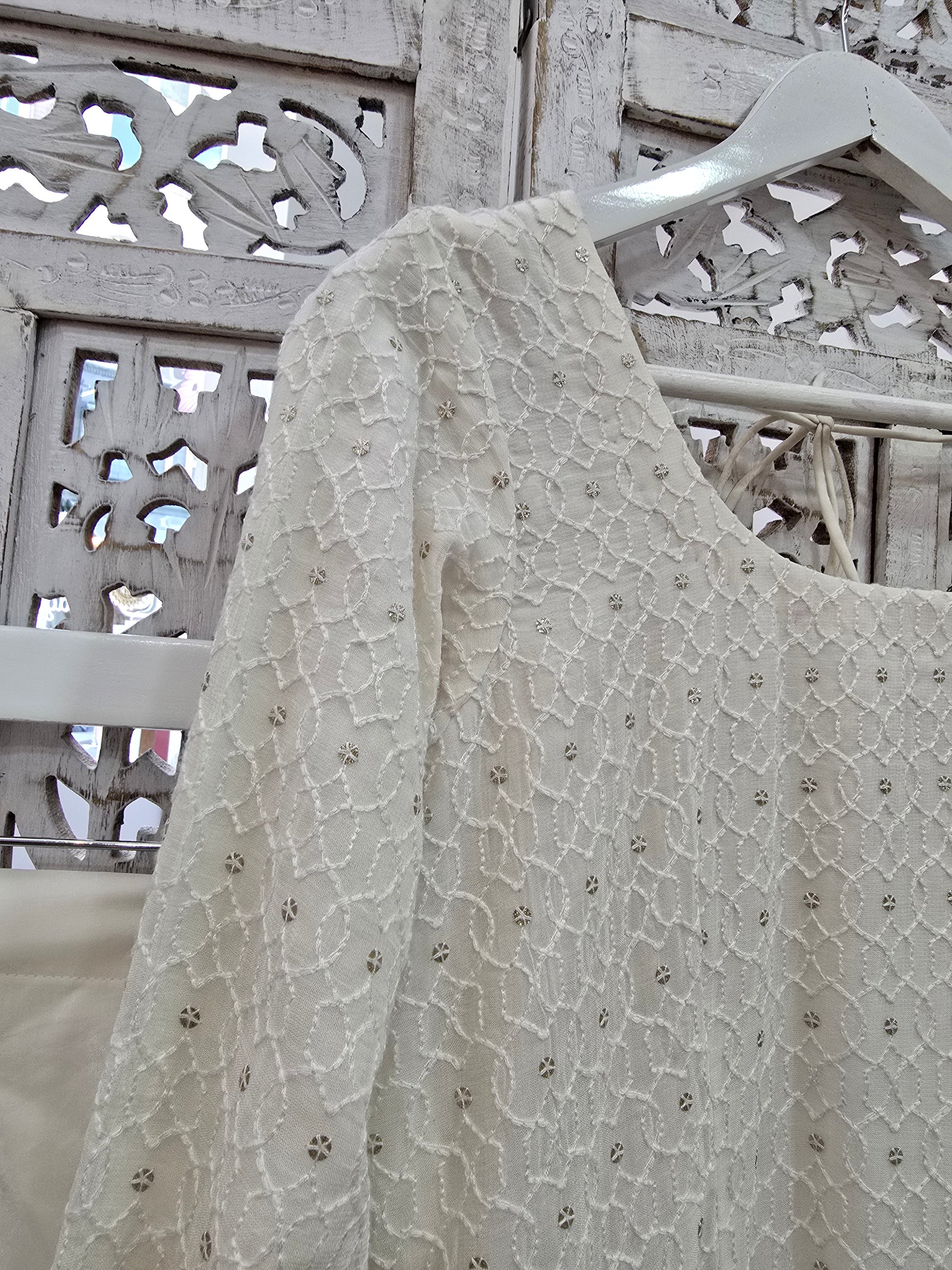 Ivory Chikankari Salwar Suit (Size 10-12)