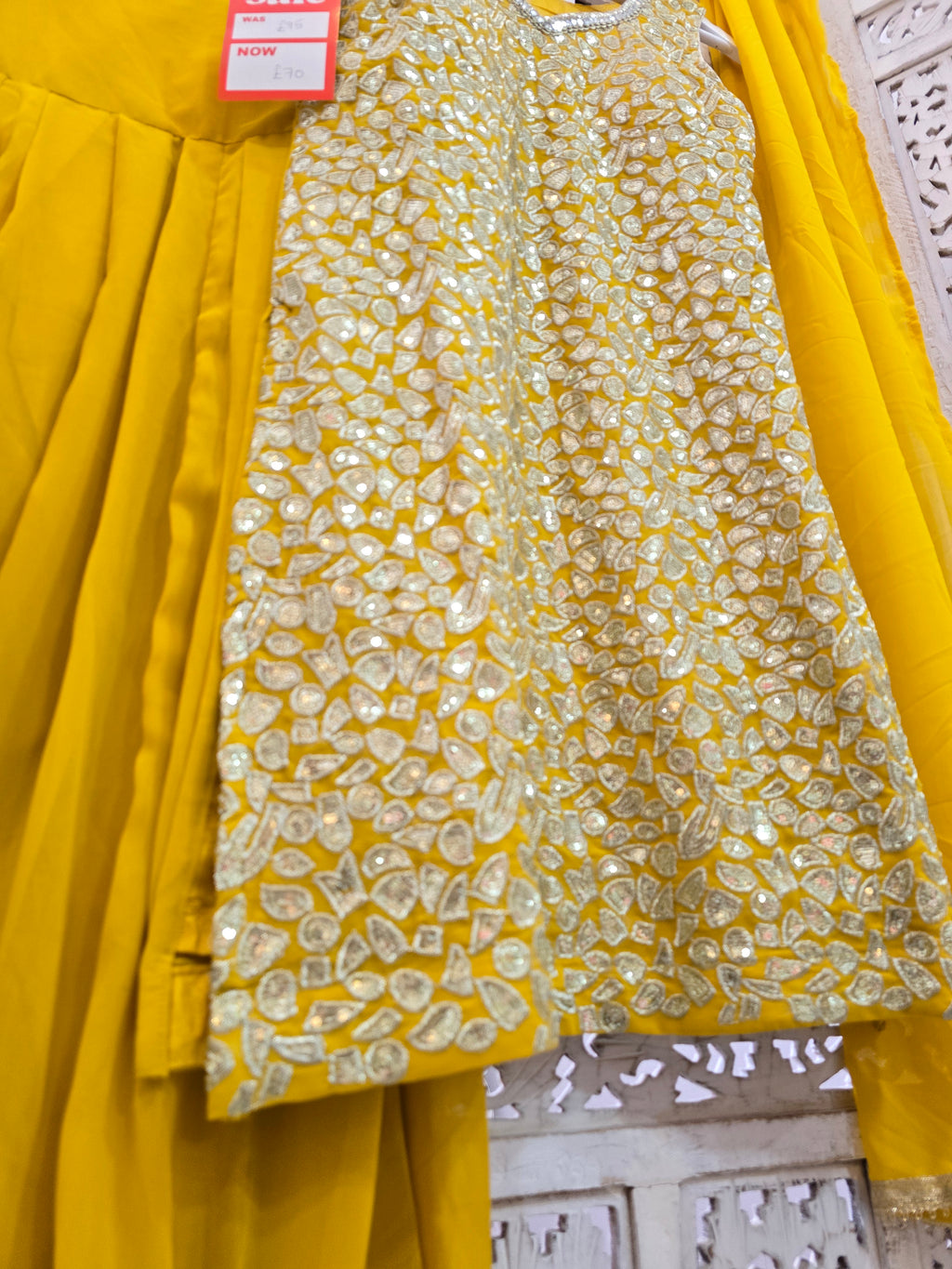 Amber Yellow Salwar Suit (Size 10-12)